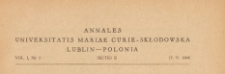 Roczniki Uniwersytetu Marii Curie-Skłodowskiej w Lublinie. Dział E, Nauki Rolnicze, 1946nr 1