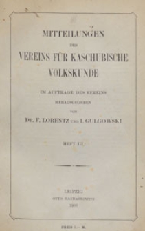 Mitteilungen des Vereins für Kaschubische Volkskunde, Bd. 1 1909 H. 3