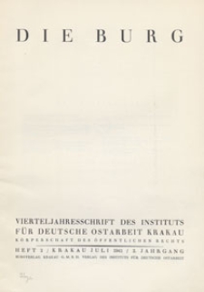 Die Burg : Vierteljahresschrift des Instituts für Deutsche Ostarbeit Krakau, 1941 H. 3