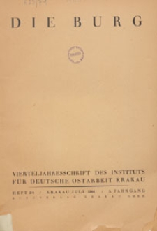Die Burg : Vierteljahresschrift des Instituts für Deutsche Ostarbeit Krakau, 1944 H. 3/4