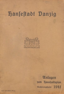Anlagen zum Haushaltsplan der Stadt Danzig für das Rechnungsjahr 1941