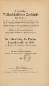 Deutsche Wissenschaftliche Zeitschrift f&uuml;r Polen : neue Folge der Zeitschriften der Historischen Gesellschaft f&uuml;r Posen und des Deutschen Naturwissenschaftlichen Vereins f&uuml;r Grosspolen, 1928 H. 14