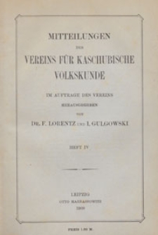 Mitteilungen des Vereins für Kaschubische Volkskunde, Bd. 1 1909 H. 4