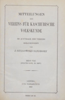 Mitteilungen des Vereins für Kaschubische Volkskunde, Bd. 2 1913 H. 8