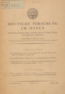 Deutsche Forschung im Osten : Mitteilungen des Instituts für Deutsche Ostarbeit Krakau, 1944.03 H. 1/2