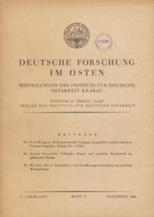 Deutsche Forschung im Osten : Mitteilungen des Instituts für Deutsche Ostarbeit Krakau, 1943.12 H. 8