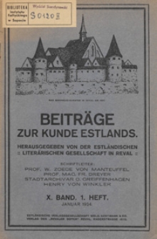 Beiträge zur Kunde Estlands, 1924.01 H. 1