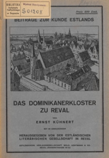 Beiträge zur Kunde Estlands, 1926 H. 1/3