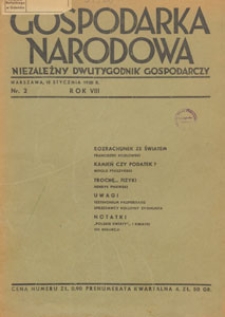 Gospodarka Narodowa : niezależny dwutygodnik gospodarczy, 1938.01.15 nr 02