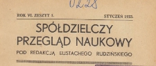 Sp&oacute;łdzielczy Przegląd Naukowy, 1933.01 z. 1