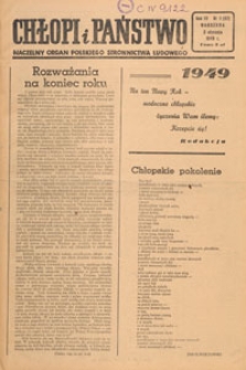 Chłopi i Państwo : tygodnik społeczno-polityczny, 1949.01.02 nr 1
