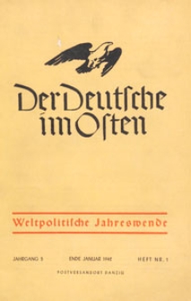 Der Deutsche im Osten : Monatsschrift für Kultur, Politik und Unterhaltung, 1942 H. 1