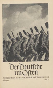 Der Deutsche im Osten : Monatsschrift für Kultur, Politik und Unterhaltung, 1938 H. 1
