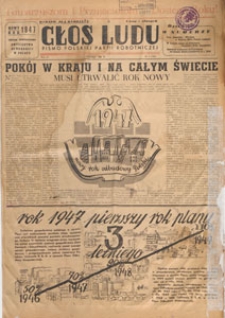 Głos Ludu : pismo codzienne Polskiej Partii Robotniczej, 1947.01.01 nr 1
