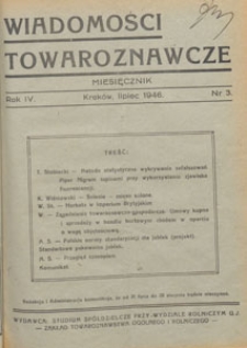 Wiadomości Towaroznawcze : miesięcznik, 1946.07 nr 3
