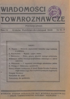 Wiadomości Towaroznawcze : miesięcznik, 1946.10-11 nr 6-7