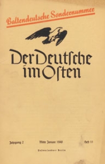 Der Deutsche im Osten : Monatsschrift für Kultur, Politik und Unterhaltung, 1940 H. 11
