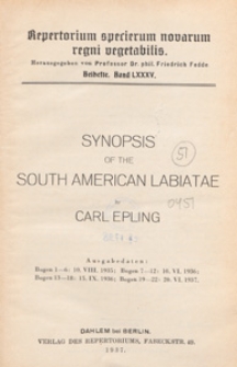 Repertorium Specierum Novarum Regni Vegetabilis : Beihefte, 1937 Bd 85