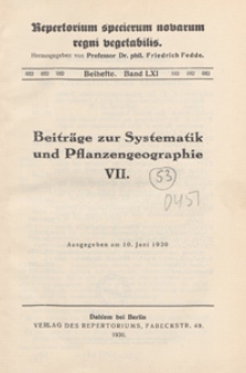 Repertorium Specierum Novarum Regni Vegetabilis : Beihefte, 1930 Bd 61