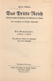 Das Dritte Reich : Die Kampfjahre 1918-1933