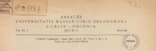 Roczniki Uniwersytetu Marii Curie-Skłodowskiej w Lublinie. Dział E, Nauki Rolnicze, 1948 nr 1