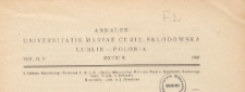 Roczniki Uniwersytetu Marii Curie-Skłodowskiej w Lublinie. Dział E, Nauki Rolnicze, 1947 nr 9
