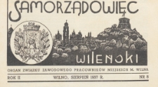Samorządowiec Wileński : organ Związku Zawodowego Pracowników Miejskich m. Wilna, 1937.08 nr 8