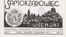 Samorządowiec Wileński : organ Związku Zawodowego Pracowników Miejskich m. Wilna, 1937.09-10 nr 9-10