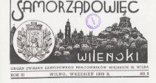 Samorządowiec Wileński : organ Związku Zawodowego Pracownik&oacute;w Miejskich m. Wilna, 1938.09 nr 9