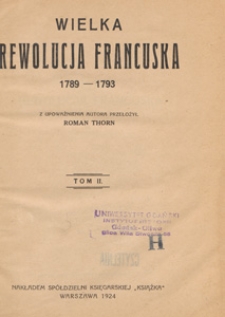 Wielka Rewolucja Francuska 1789-1793. T. 2