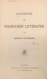 Geschichte der polnischen Litteratur
