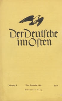 Der Deutsche im Osten : Monatsschrift für Kultur, Politik und Unterhaltung, 1941 H. 9