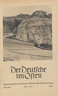 Der Deutsche im Osten : Monatsschrift für Kultur, Politik und Unterhaltung, 1938 H. 3