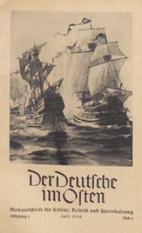 Der Deutsche im Osten : Monatsschrift für Kultur, Politik und Unterhaltung, 1938 H. 5