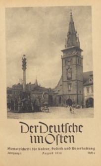 Der Deutsche im Osten : Monatsschrift für Kultur, Politik und Unterhaltung, 1938 H. 6