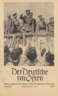 Der Deutsche im Osten : Monatsschrift für Kultur, Politik und Unterhaltung, 1938 H. 7