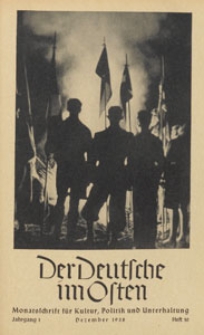 Der Deutsche im Osten : Monatsschrift für Kultur, Politik und Unterhaltung, 1938 H. 10