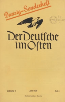Der Deutsche im Osten : Monatsschrift für Kultur, Politik und Unterhaltung, 1939 H. 4