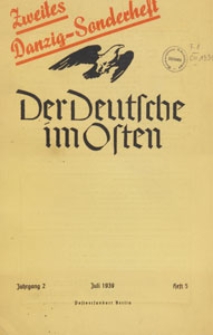 Der Deutsche im Osten : Monatsschrift für Kultur, Politik und Unterhaltung, 1939 H. 5