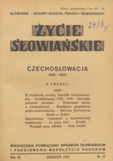 Życie Słowiańskie : miesięcznik poświęcony sprawom słowiańskim i pokojowemu współżyciu narodów, 1948.12 nr 12