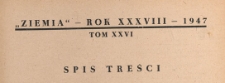 Ziemia : ilustrowany miesięcznik krajoznawczy, 1947, spis treści