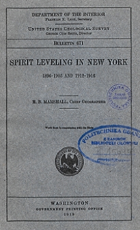 Bulletin 671. Spirit Leveling in New York 1896-1905 and 1912-1916