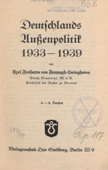 Deutschlands Aussenpolitik 1933-1939