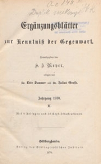 Ergänzungsblätter zur Kenntnis der Gegenwart, 1870 Bd. 6, Inhalt