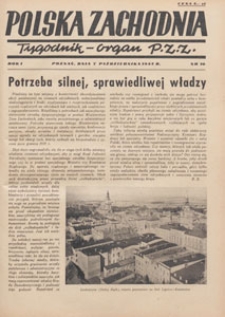 Polska Zachodnia : tygodnik : organ P.Z.Z., 1945.10.14 nr 11