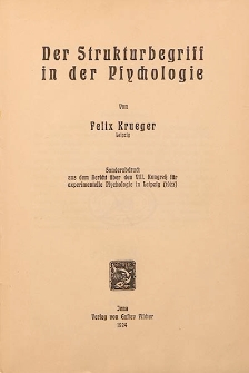 Der Strukturbegriff in der Psychologie