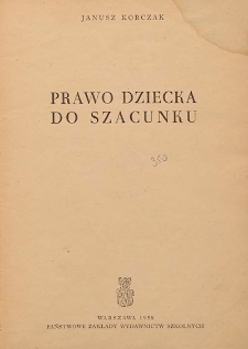 Prawo dziecka do szacunku