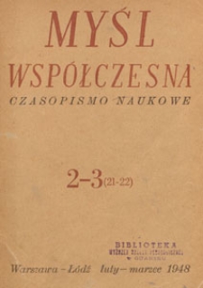 Myśl Współczesna : czasopismo naukowe, 1948.02-03 nr 2-3