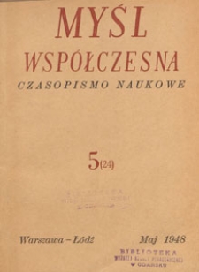 Myśl Wsp&oacute;łczesna : czasopismo naukowe, 1948.05 nr 5