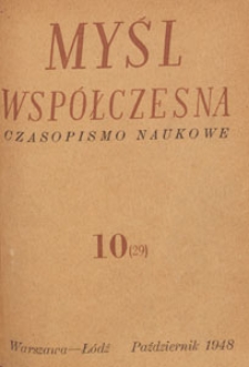 Myśl Współczesna : czasopismo naukowe, 1948.10 nr 10